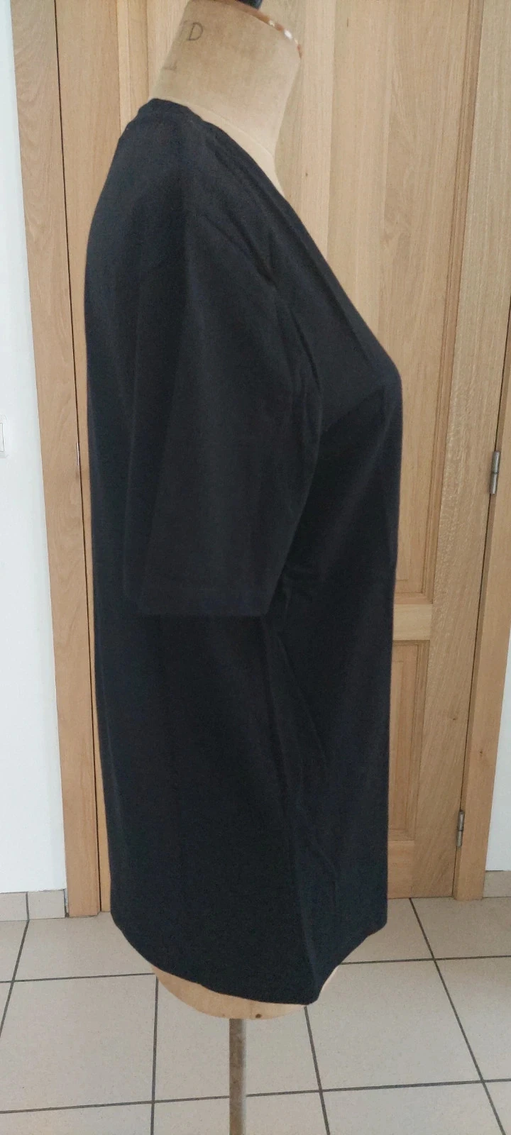 T-shirt Noir Col V Zara - Neuf - Taille L – photo 2